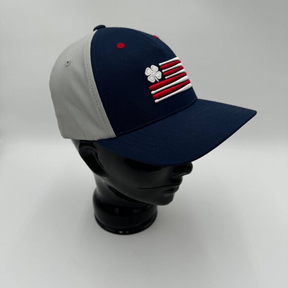 RAWLINGS BLACK CLOVER RBC CLOVER NATION FITTED HAT Size small to medium navy Ame - Picture 2 of 9